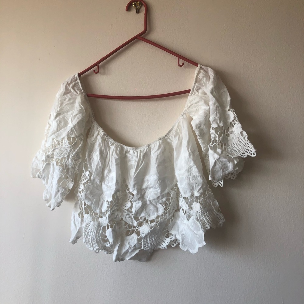 Off the shoulder cropped top